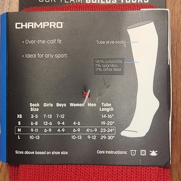 Champro Red Multi-Sport Athletic Socks X4 - Picture 3 of 3
